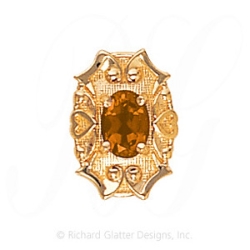 GS455 CIT - 14 Karat Gold Citrine Slide 